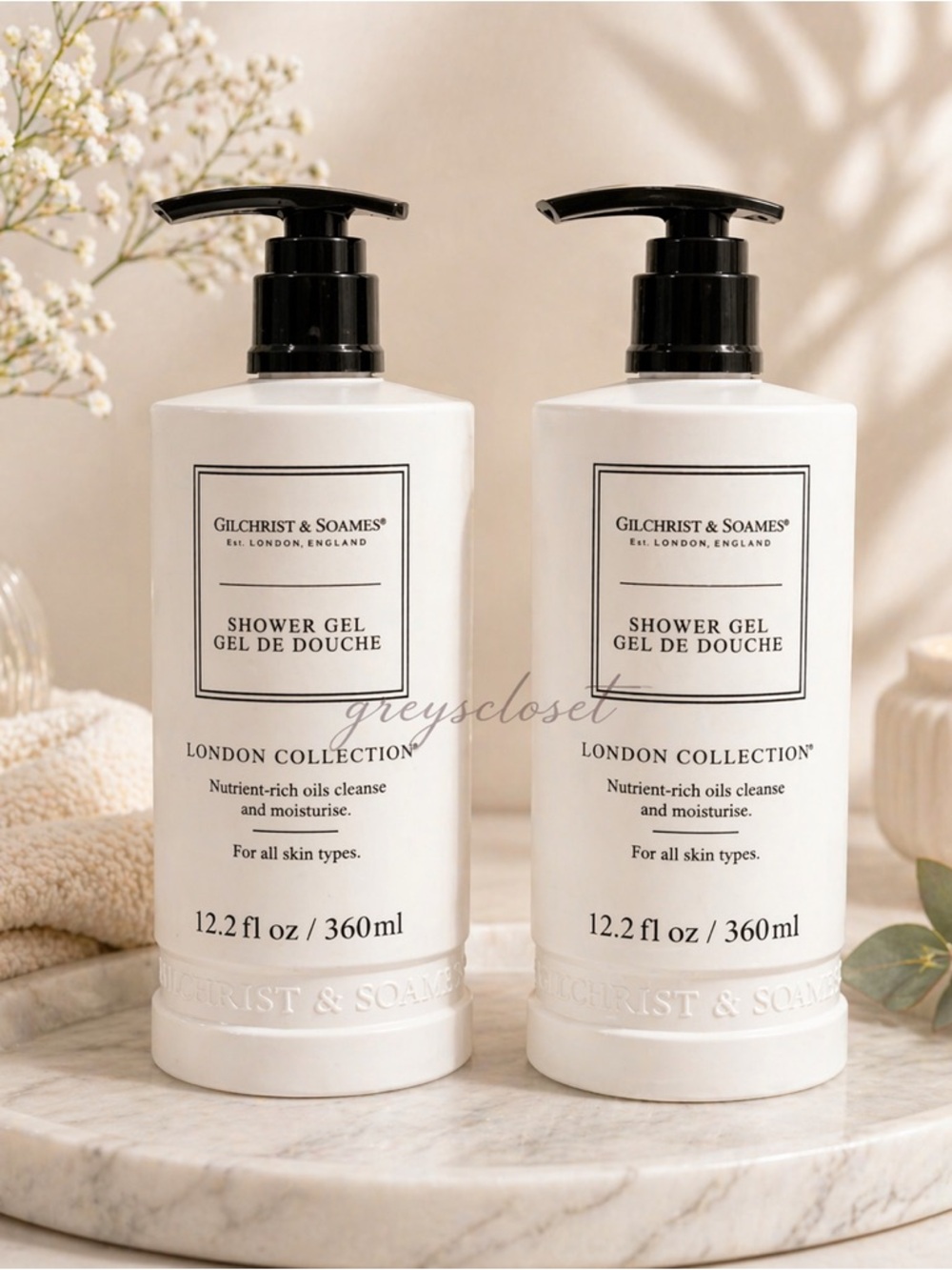 (2 PACK) SHOWER GEL GILCHRIST & SOAMES LONDON COLLECTION - 12.2 fl.oz